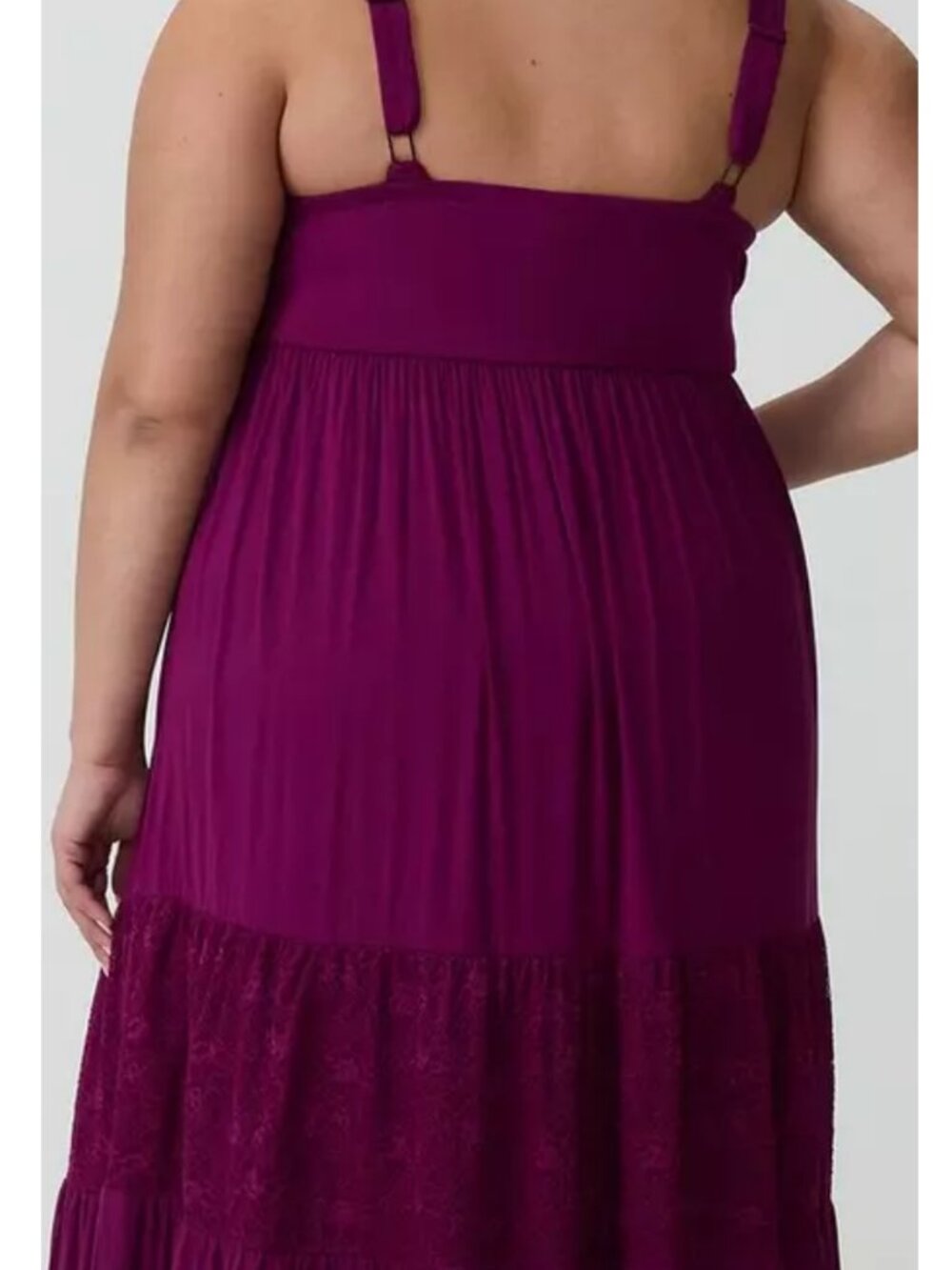 NWT Torrid 1 Plum Caspia Sweetheart Lace Inset Maxi Dress 1X 14 16 - Picture 6 of 12